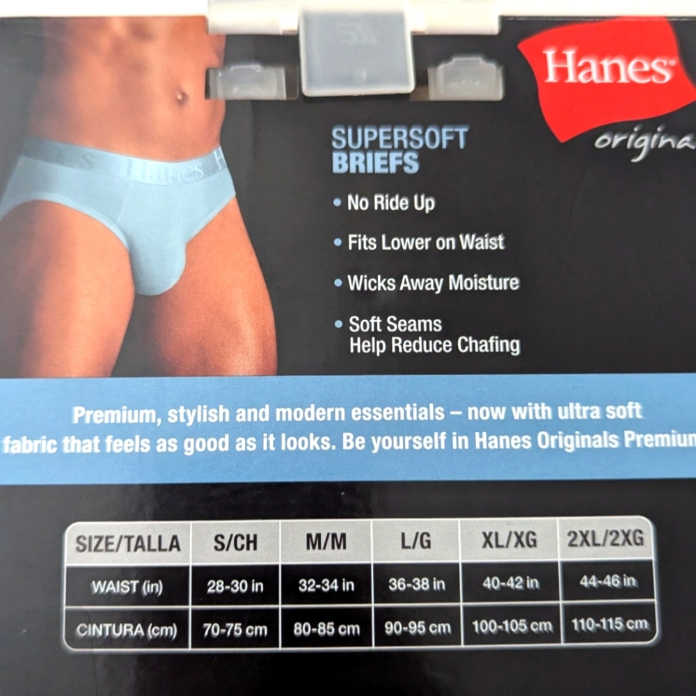 Hanes Premium Super Soft Boxer Briefs 3 Pack New In Box Black & Blue Size XL - Picture 5 of 7